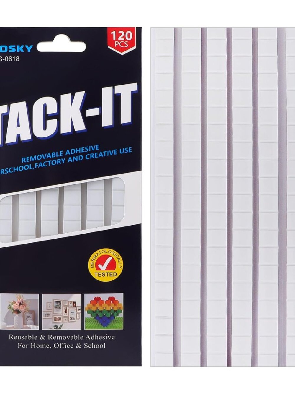 Adhesive Poster Sticky Tack Putty, Reusable and Removable Adhesive Putty, 120PCS